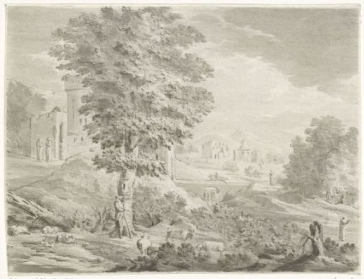 Landscape with Shepherd and Sheep