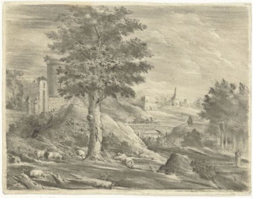 Landscape with Shepherd and Sheep