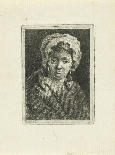 Young woman with cap and curly hair