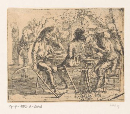 Peasants and women in an inn