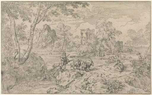 Arcadian landscape with a goatherd