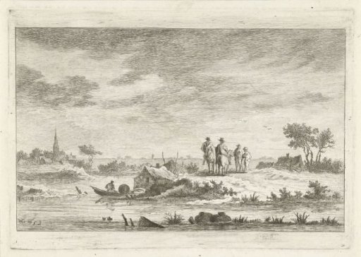 Travelers in a river landscape