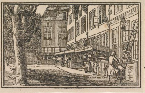 Vignette of a lamplighter