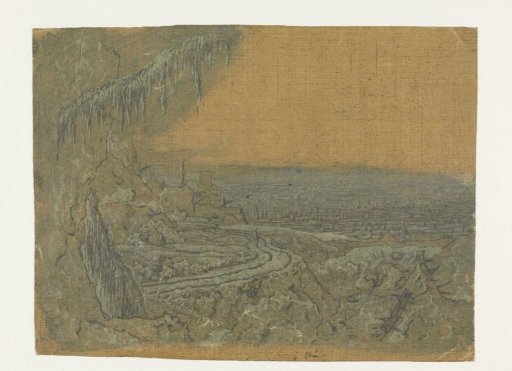 Distant View with a Road and Mossy Branches