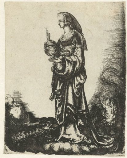 Allegory with a Woman Holding a Cup Standing on a Cloud