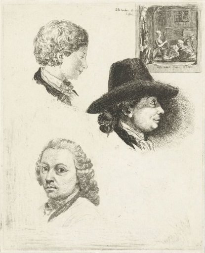 Study sheet with portraits of Louis Bernard Coclers and his family