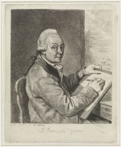 Portrait of the artist Johannes Janson, drawing