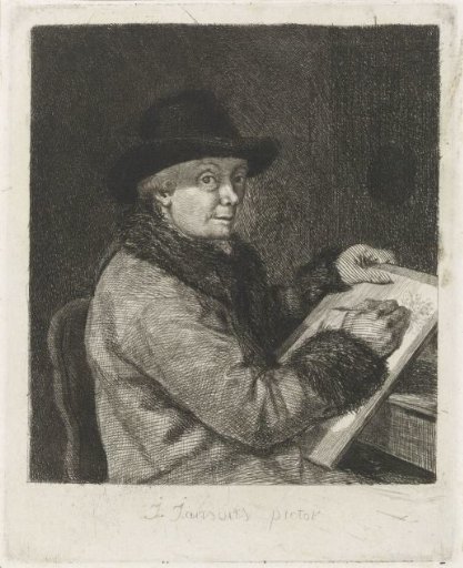 Portrait of the artist Johannes Janson, drawing