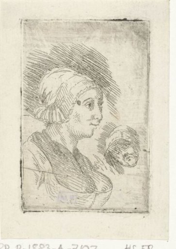 Study sheet with two women's heads