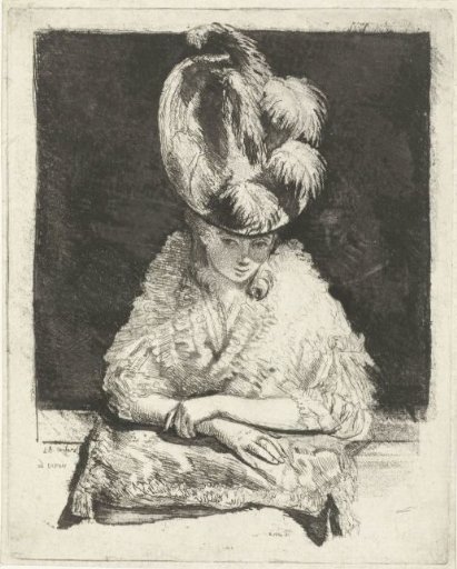Portrait of a young woman with a hat looking out of the window