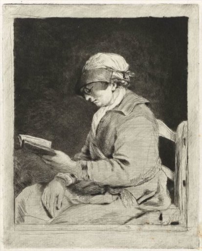 Portrait of a Reading Man, in Profile to the Left