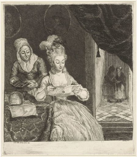 Young woman reads a letter