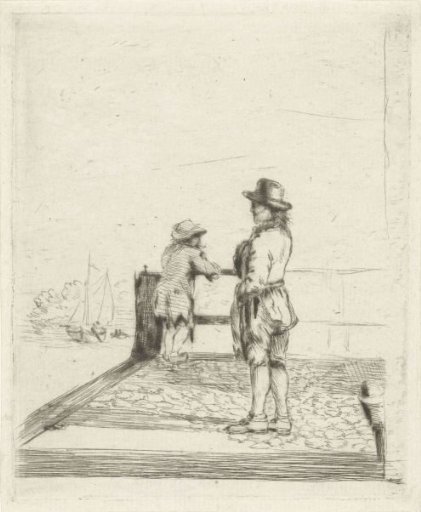 Two sailors waiting in the harbour