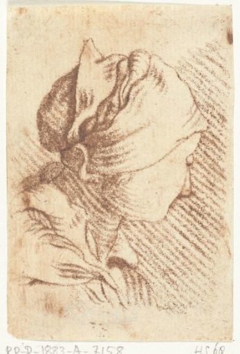 Study sheet with a woman's head with a headscarf