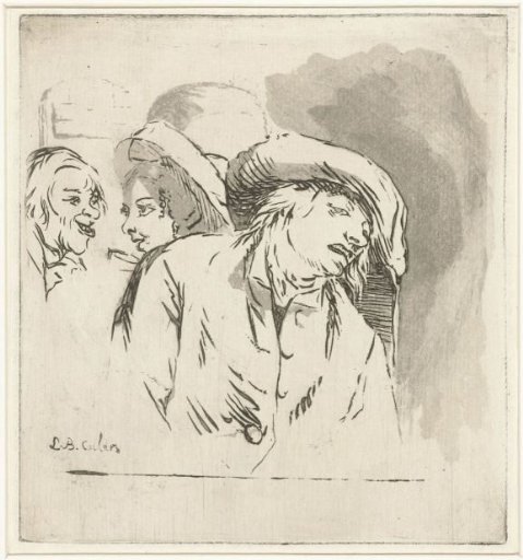 Study sheet with a man with long hair and a hat