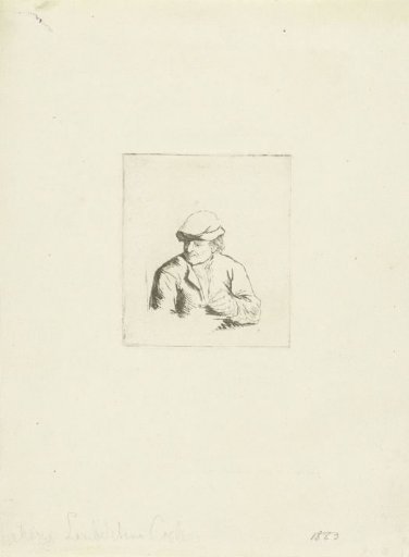Bust of a peasant with a pipe