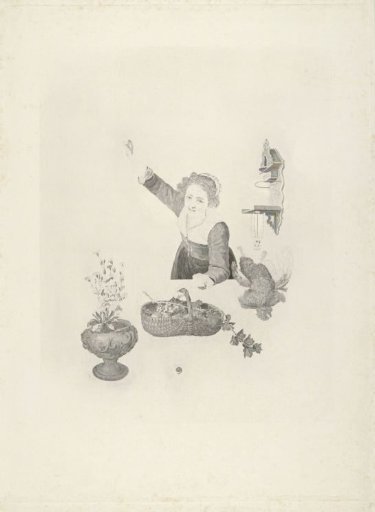 Fragment of: Woman with a Basket of Fruit in Her Hand by the Window