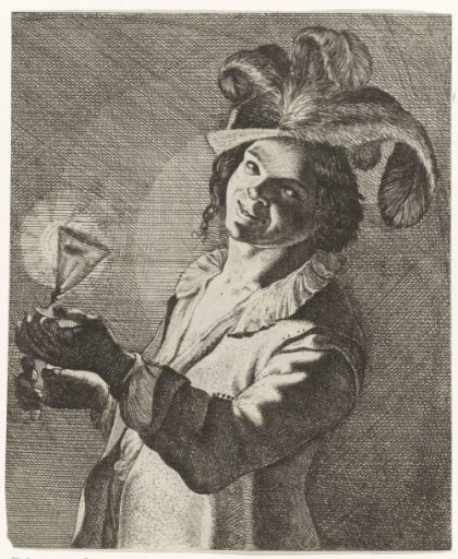 Smiling Boy Holding a Glass