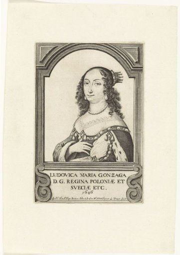 Portrait of Louise Marie, Queen of Poland, dated 1646