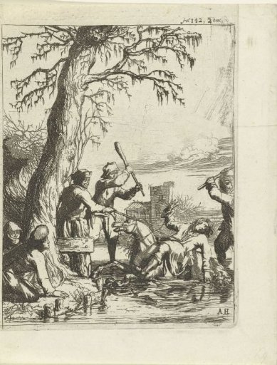 Count Willem II sinks through the ice at Hoogwoud, 1256