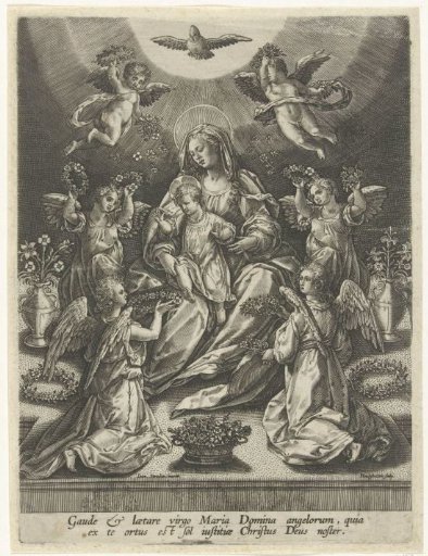 Madonna with Child surrounded by angels