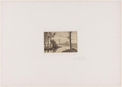 Landscape with trees along a river