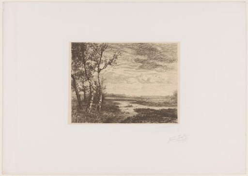 Landscape with three birches