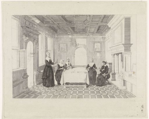 Women with flowers in an interior