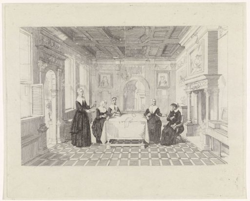 Women with flowers in an interior