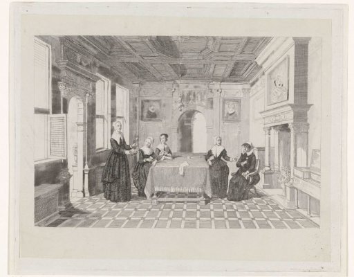 Women with flowers in an interior