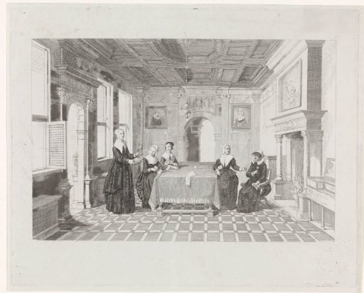 Women with flowers in an interior