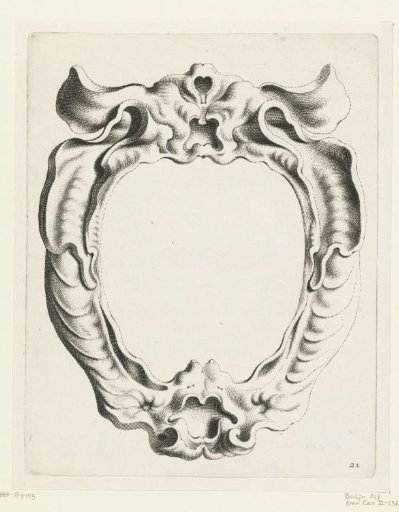 Cartouche with strapwork with large ears