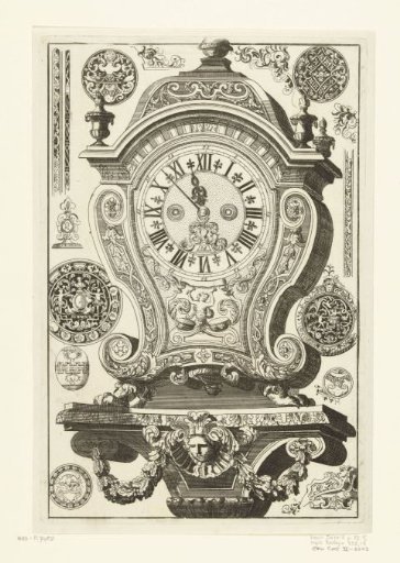 Clock with mask and garland