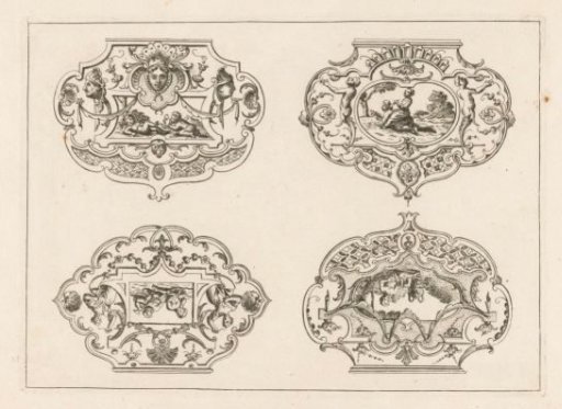 Lids with figures in landscapes