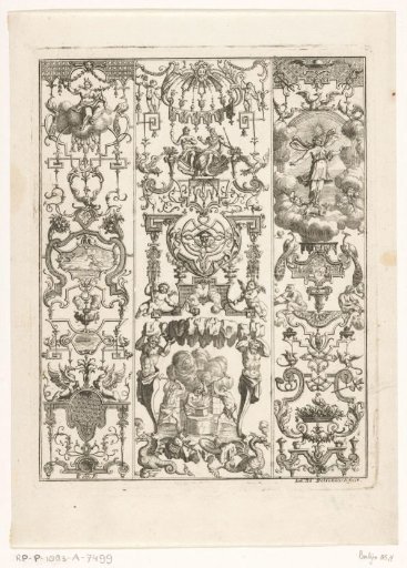 Grotesques with Diana and a winged female figure