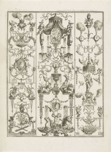 Grotesques with figure on the back of a hippocampus