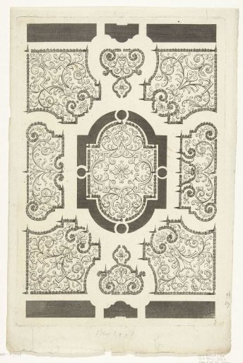 Plan of a garden with nine parterres
