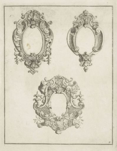 Three oval cartouches