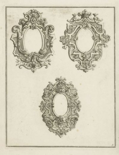 Three oval cartouches
