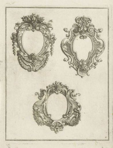 Three oval cartouches