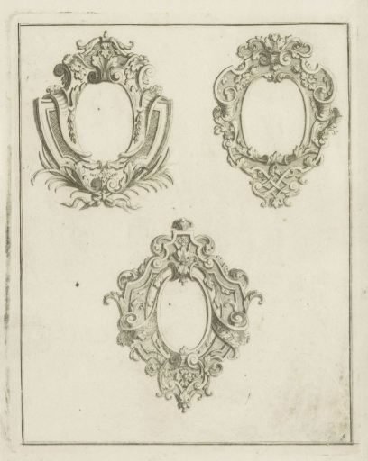Three oval cartouches