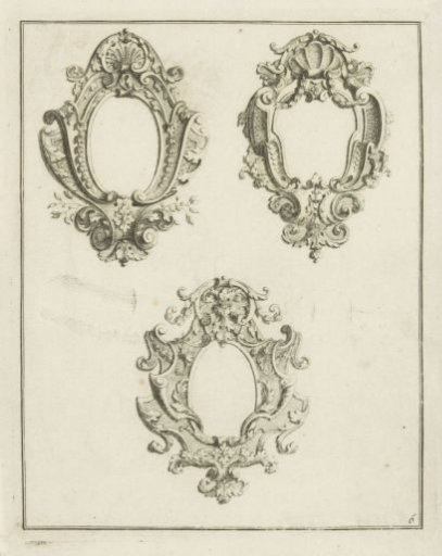 Three oval cartouches