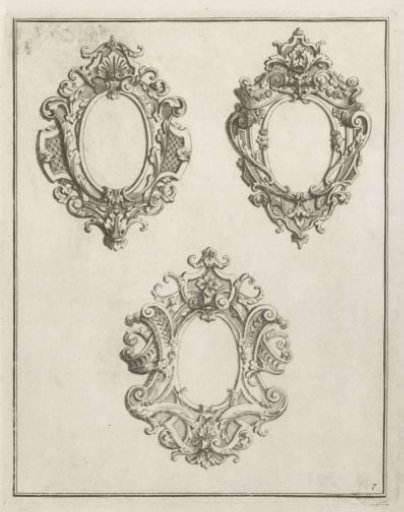 Three oval cartouches