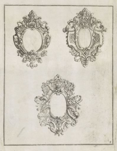 Three oval cartouches