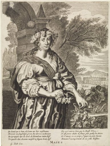 May: Young Woman with a Flower Wreath