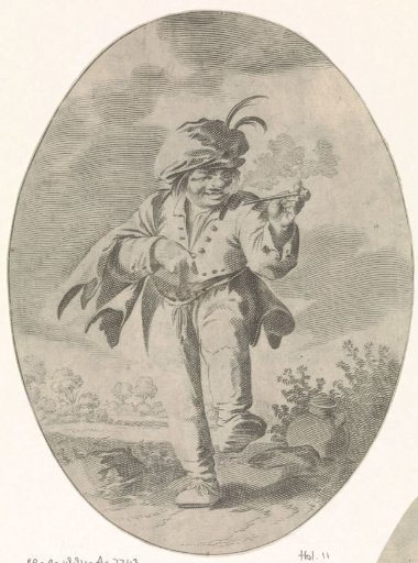 Dancing peasant with a pipe