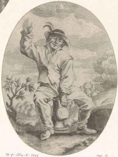 Seated peasant with a jug