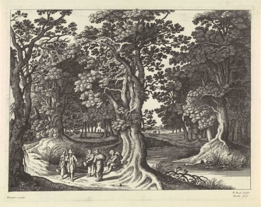 Forest Landscape with Five Travellers