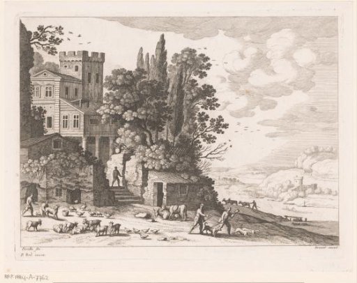 Landscape with House, Figures and Livestock