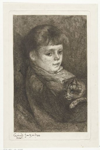 Portrait of Eleonora Bos with a cat